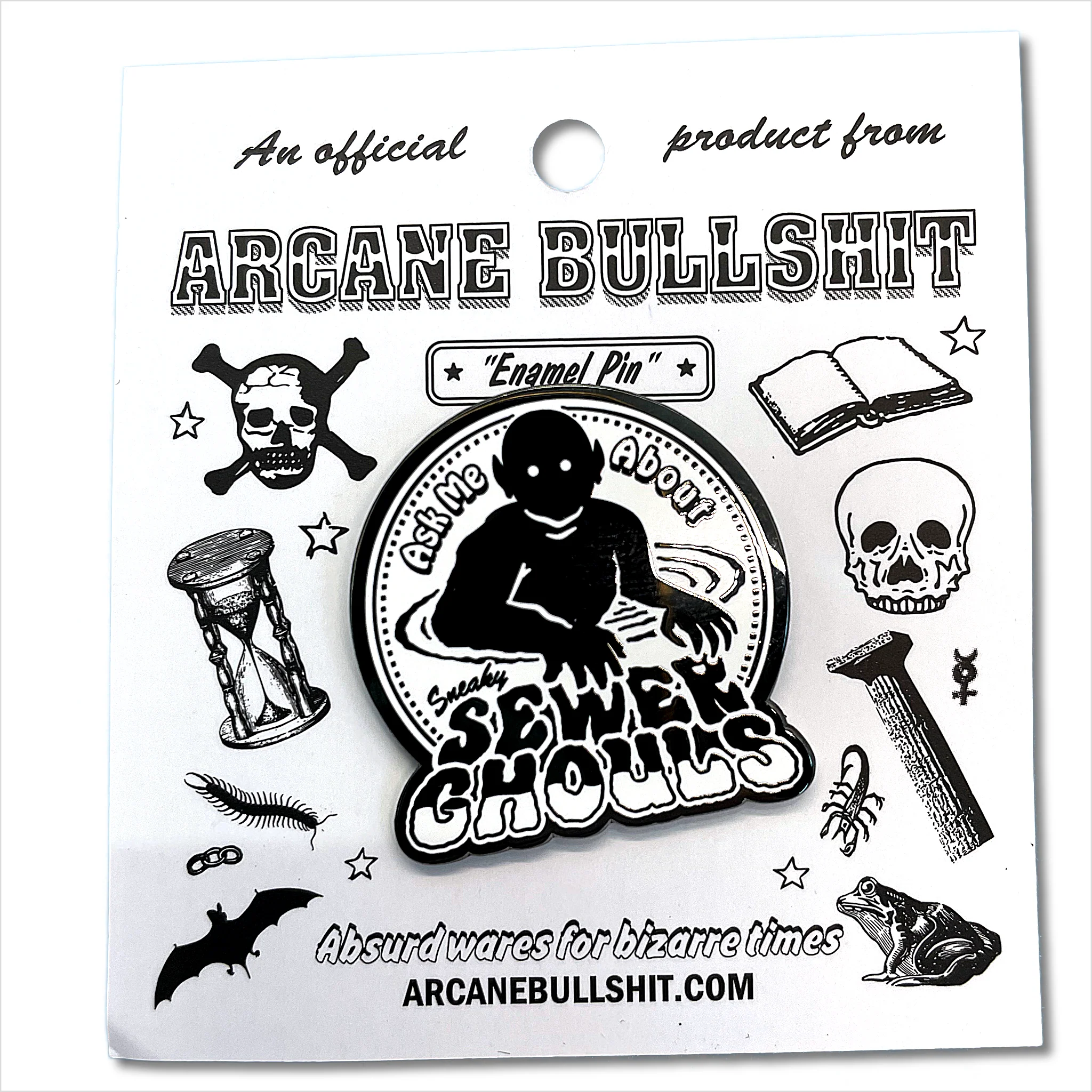 Enamel Pin: "Ask Me About Sneaky Sewer Ghouls" by Arcane Bullshit - Image 2