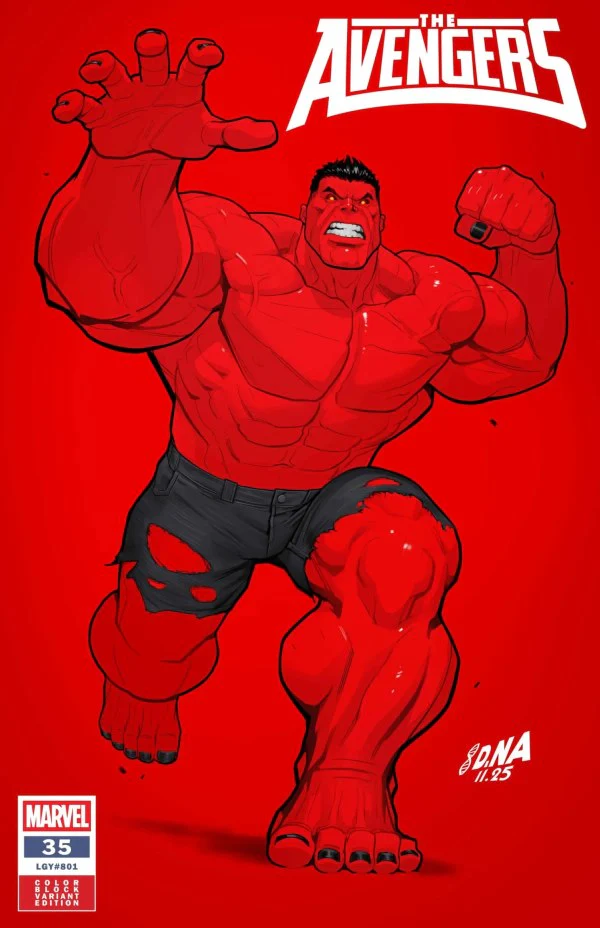 AVENGERS #35 (2026) DAVID NAKAYAMA COLOR BLOCK RED VARIANT
