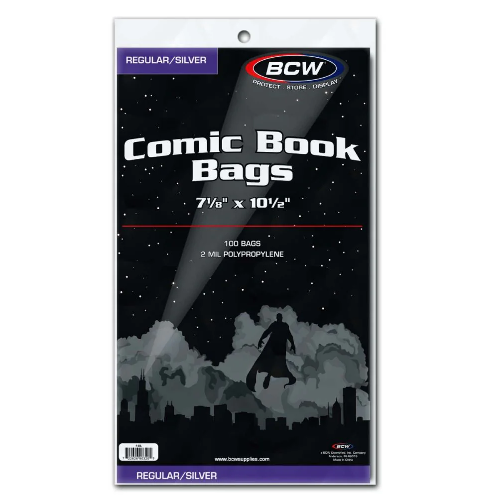 BCW SILVER AGE Comic Bags: 7 1/8" x 10 1.2" (2 Mil)