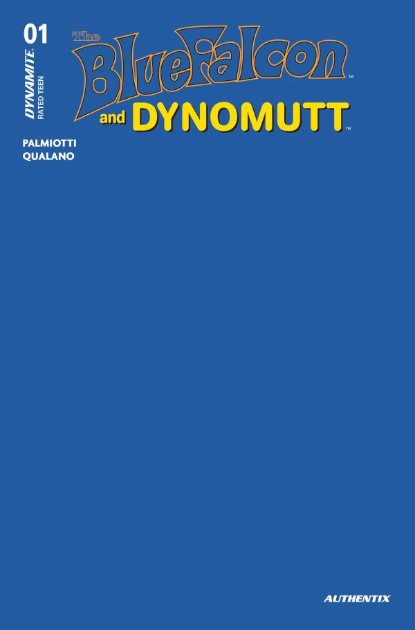 BLUE FALCON & DYNOMUTT #1 CVR Q BLUE BLANK AUTHENTIX FOC BONUS VAR