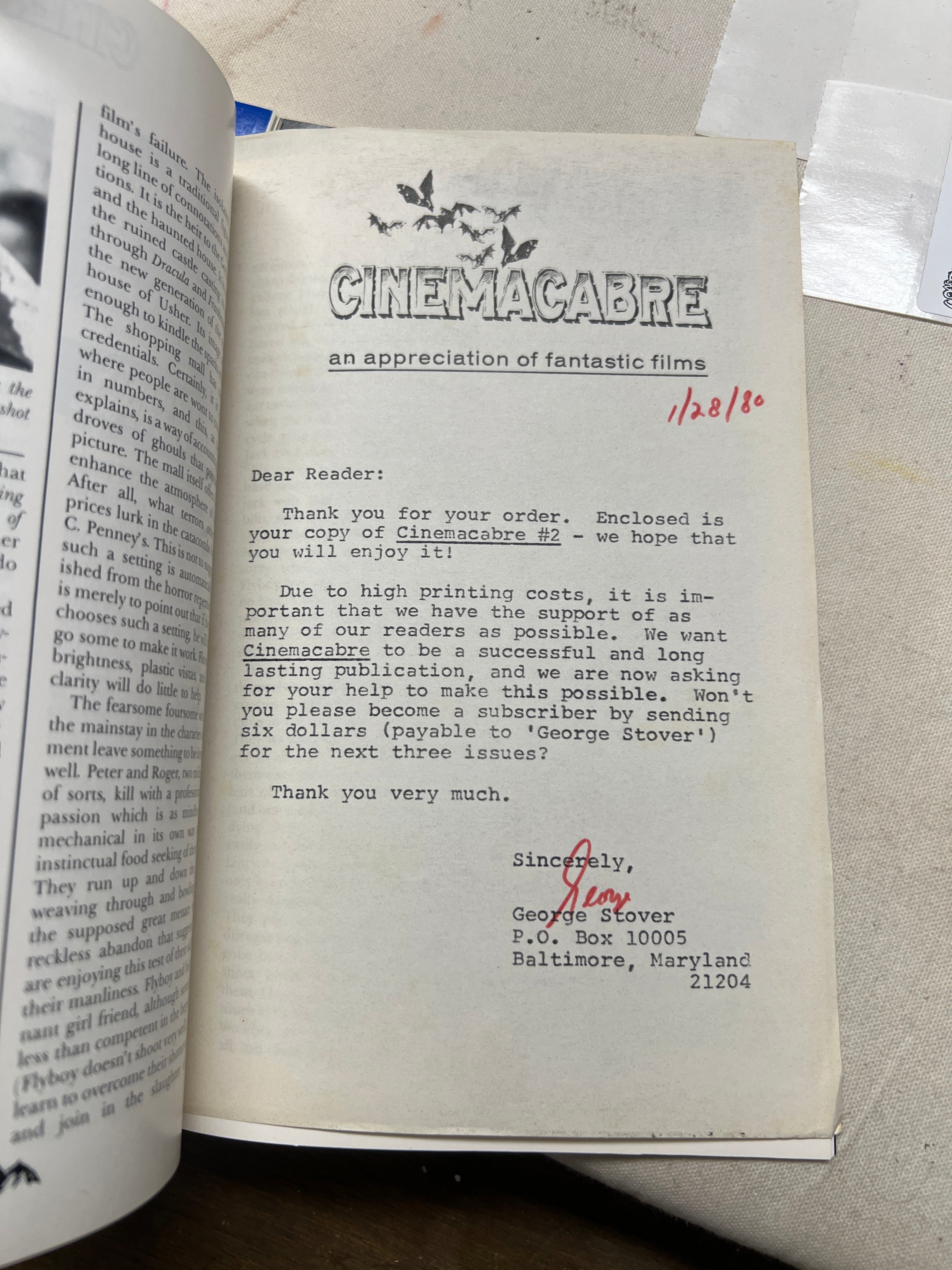 Cinemacabre #2 1978 Digest Size Fanzine Alien Cover - Image 2