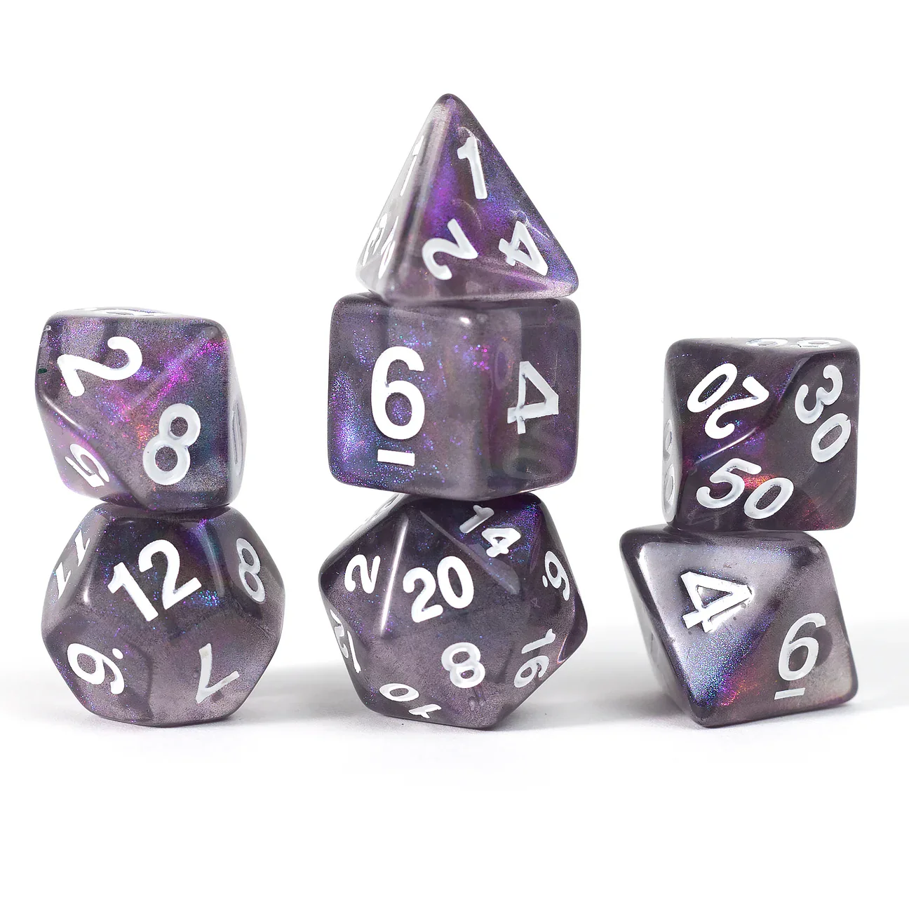 Dice Set: Unearthed Treasure Amethyst 7-Piece Polyhedral RPG SIRIUS - Image 2