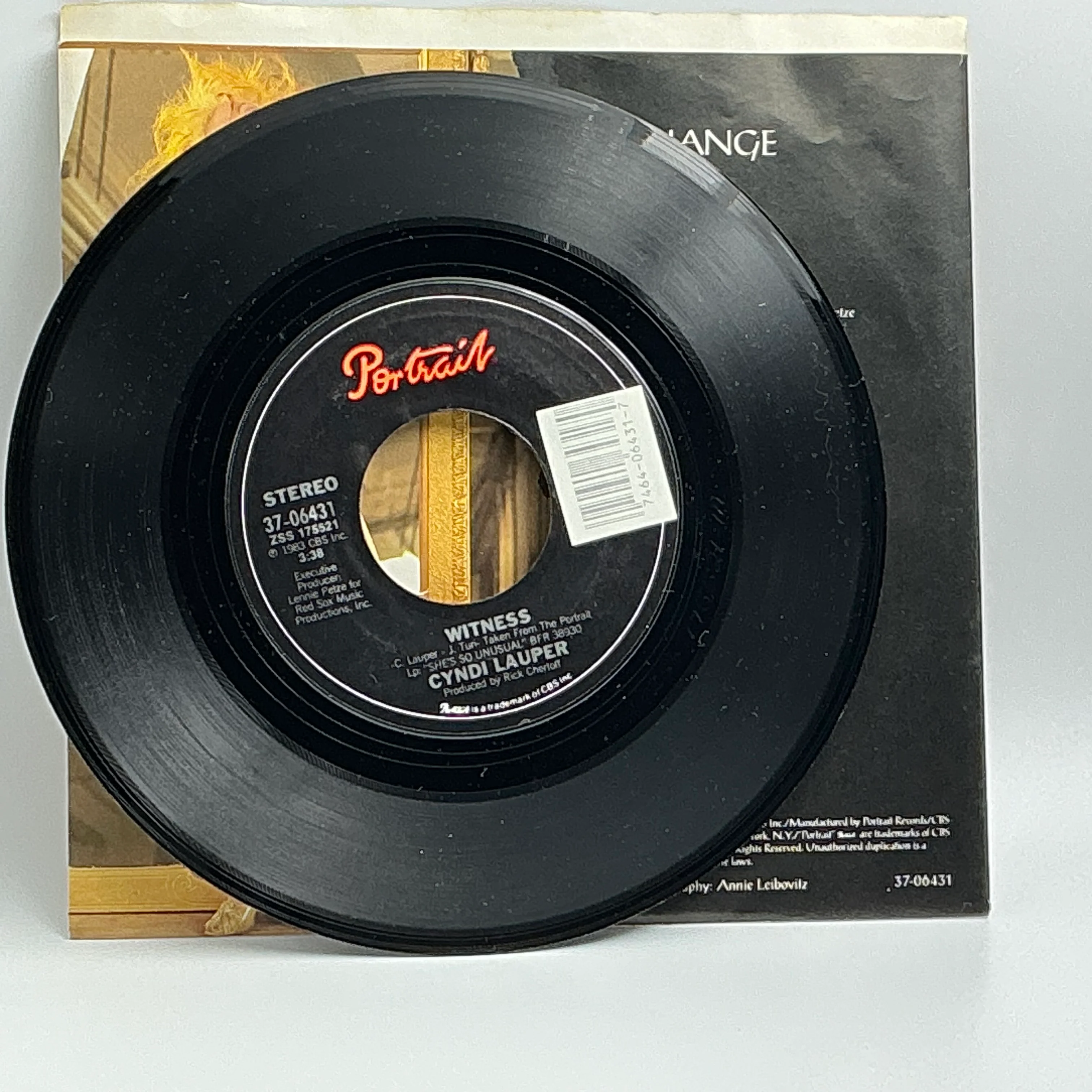Cyndi Lauper : "Change of Heart"  7" Single Vintage 45 RPM - Image 3
