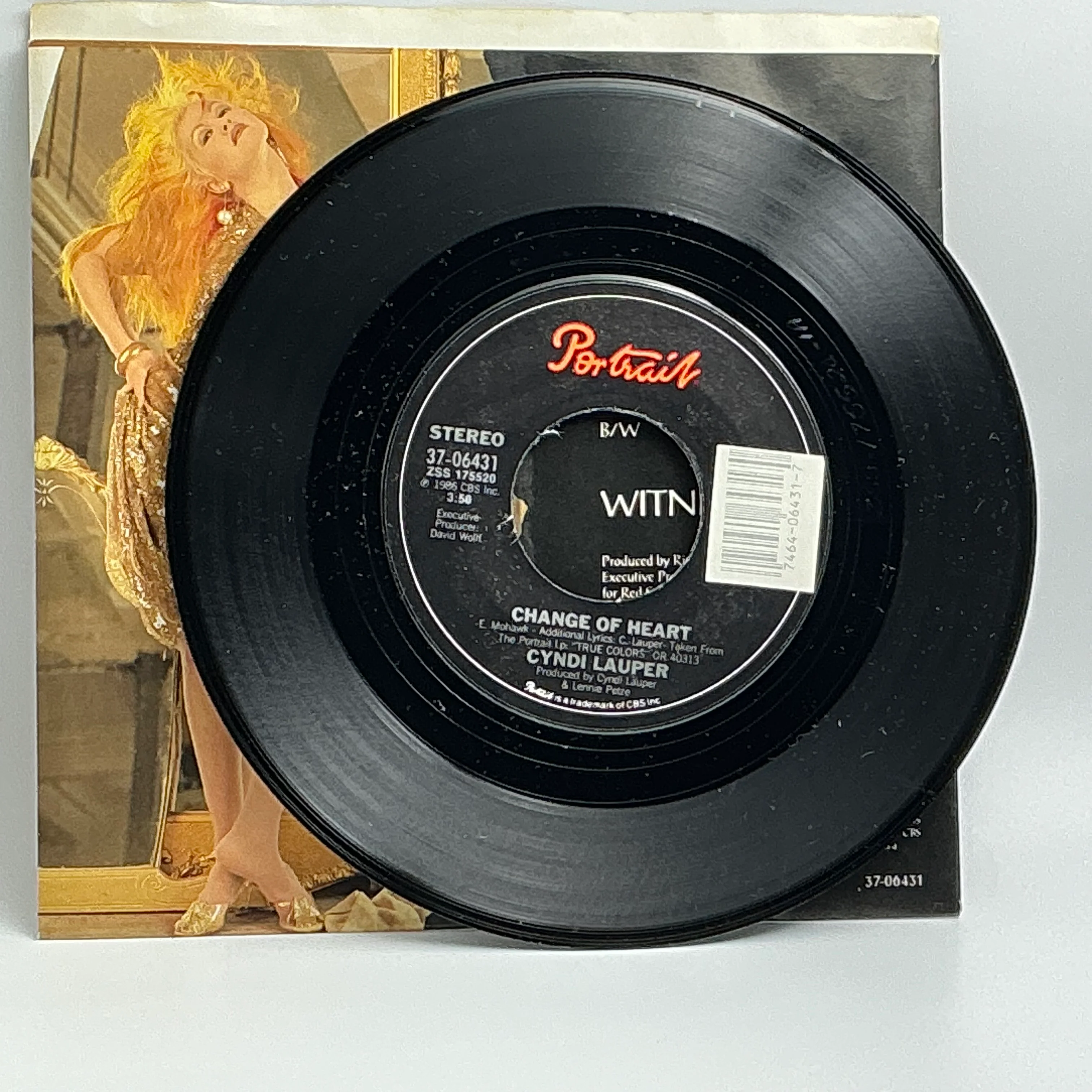 Cyndi Lauper : "Change of Heart"  7" Single Vintage 45 RPM - Image 4