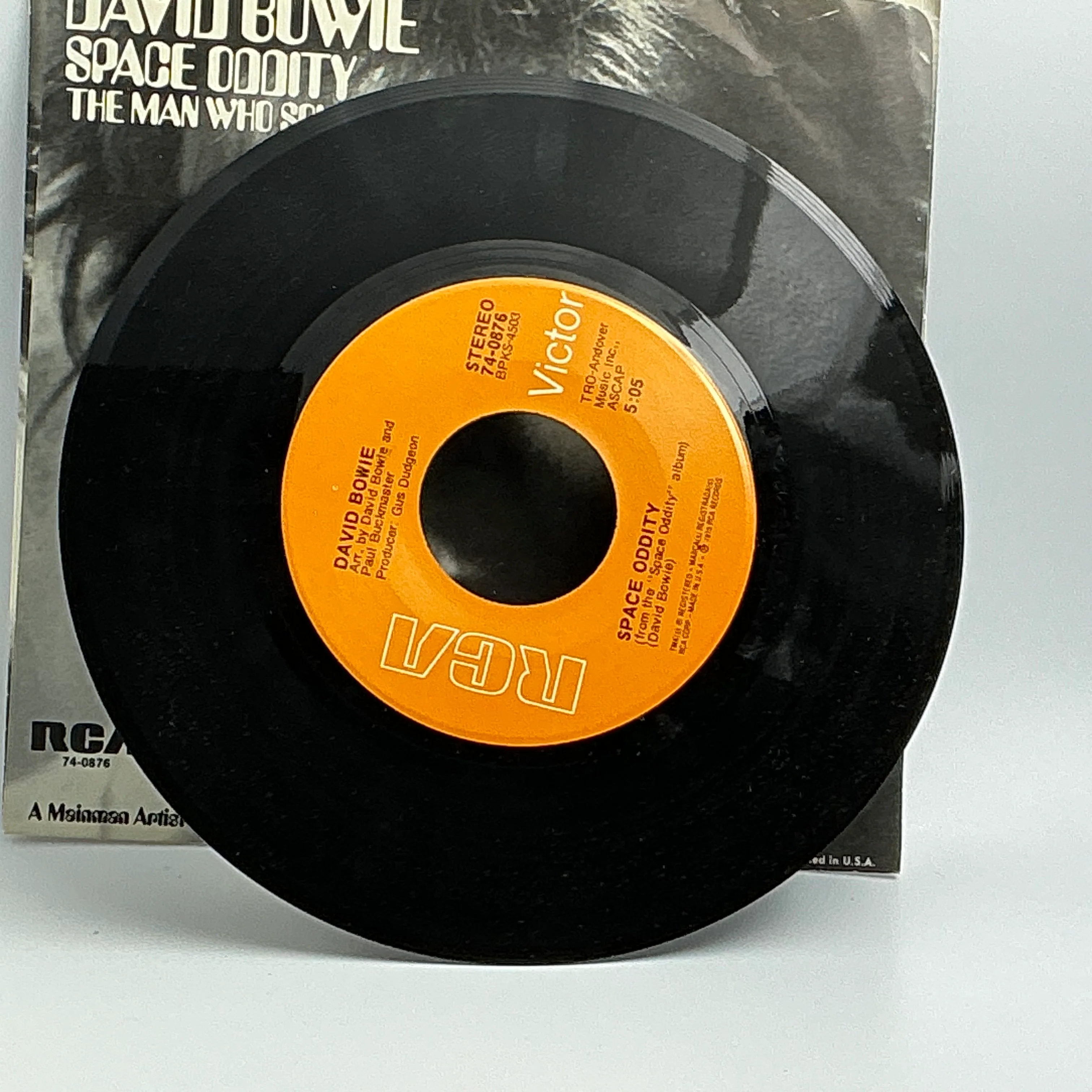 David Bowie : "Space Oddity / The Man Who Sold The World"  7" Single Vintage 45 RPM - Image 3