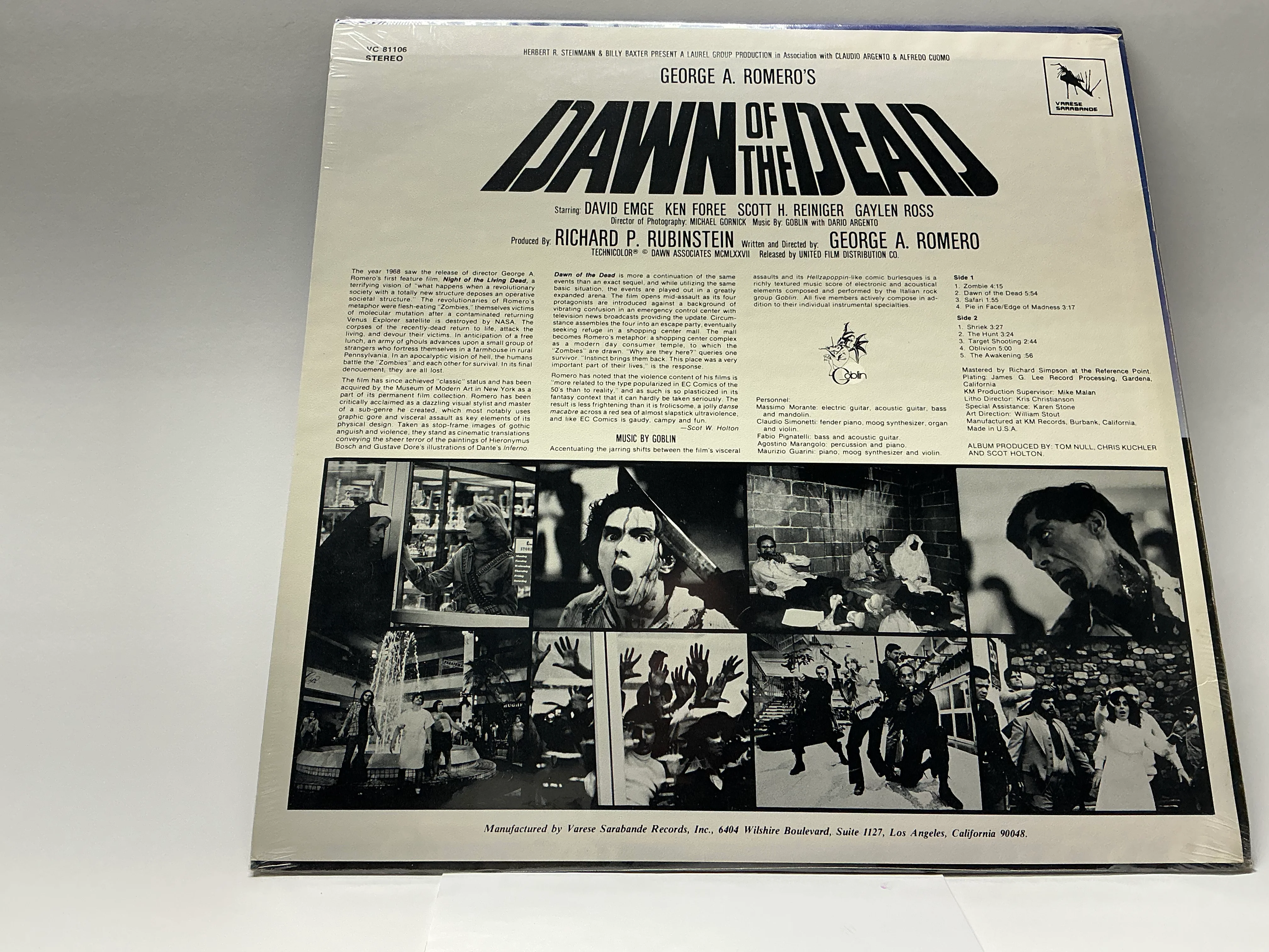 Dawn of the Dead Soundtrack SEALED! VC 81106 Record - Image 2
