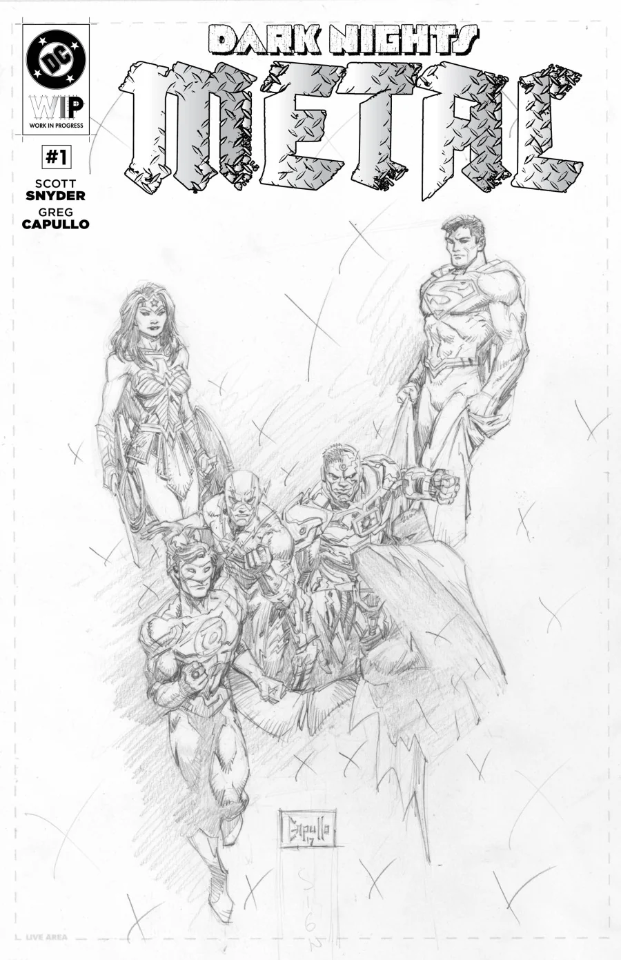 DC W.I.P.  DARK NIGHTS METAL #1 (17" x 11" Comic)
