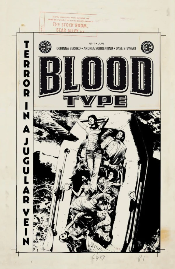 EC BLOOD TYPE #1 (OF 4) CVR E INC 1:20 ANDREA SORRENTINO B&W ARTIST EDITION VAR