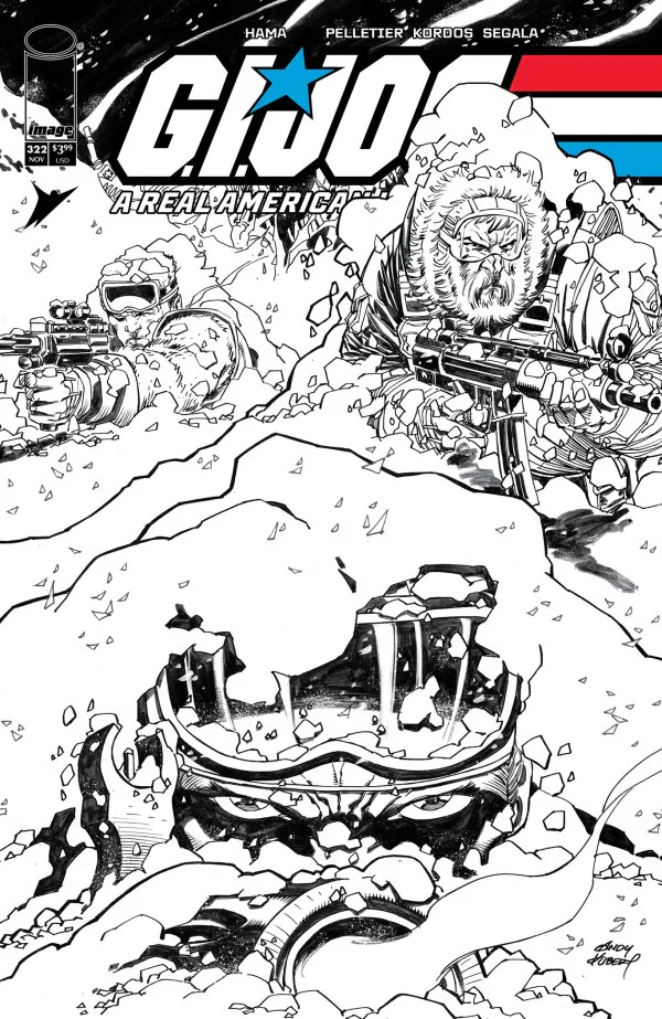 GI JOE A REAL AMERICAN HERO #322 CVR B ANDY KUBERT B&W VAR