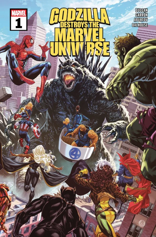 GODZILLA DESTROYS THE MARVEL UNIVERSE #1 WRAPAROUND COVER