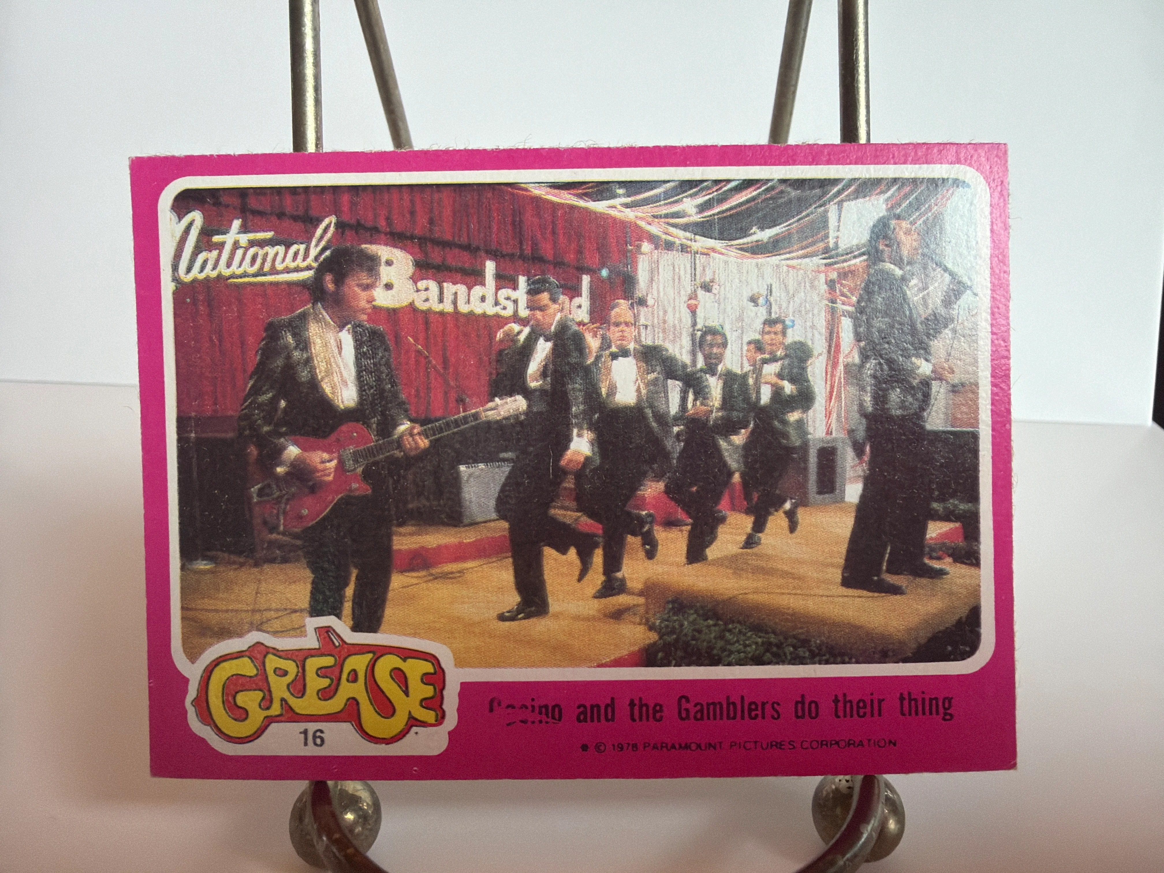 Grease Trading Cards (1978) #16 "Casino and the Gamblers Do Their Thing"