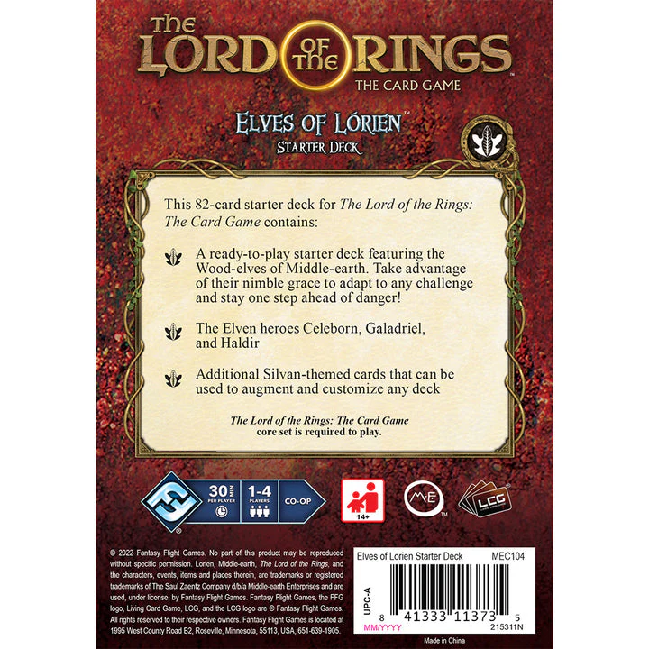 Lord of the Rings : LCG Card Game Elves of Lorien Starter Deck - Image 2