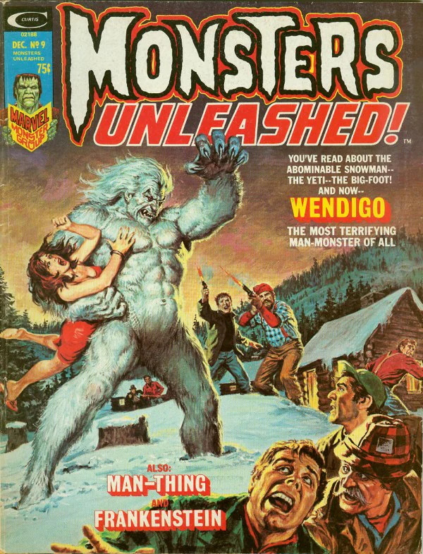 Monsters Unleashed #9 (1973 1st Series) Claremont Wendigo From Hulk 181 Story