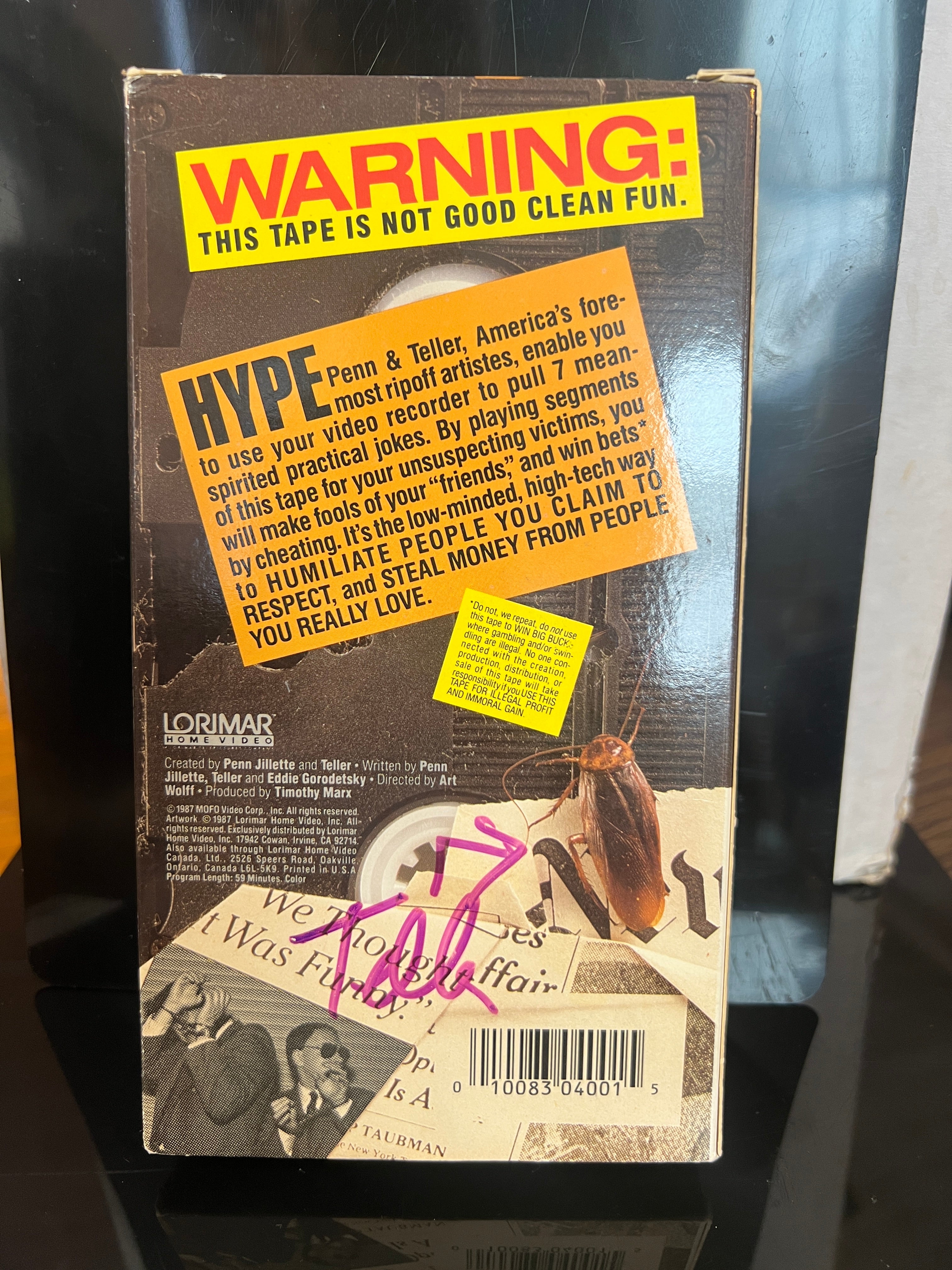 Penn & Teller's Cruel Tricks For Dear Friends VHS Signed by Penn and Teller - Image 2