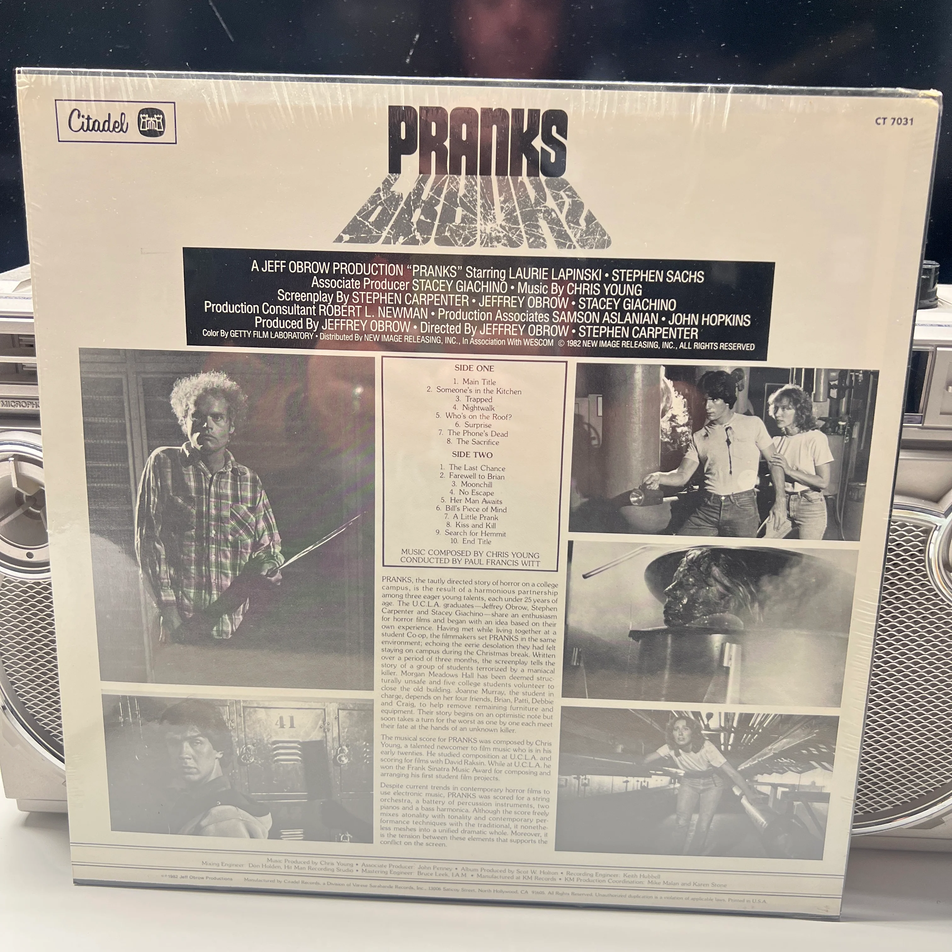 Pranks AKA The Dorm That Dripped Blood : OST Horror Soundtrack CT 7031 Chris Young SEALED Citadel Records - Image 2