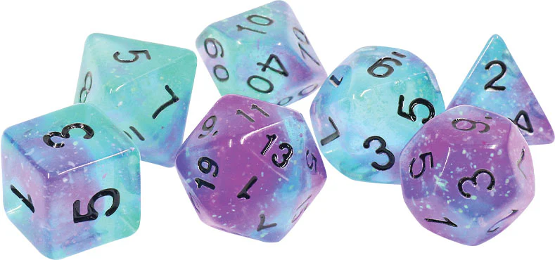 Dice Set: Peacock Glowworm Set GLOW IN THE DARK! (Sirius Dice) - Image 4