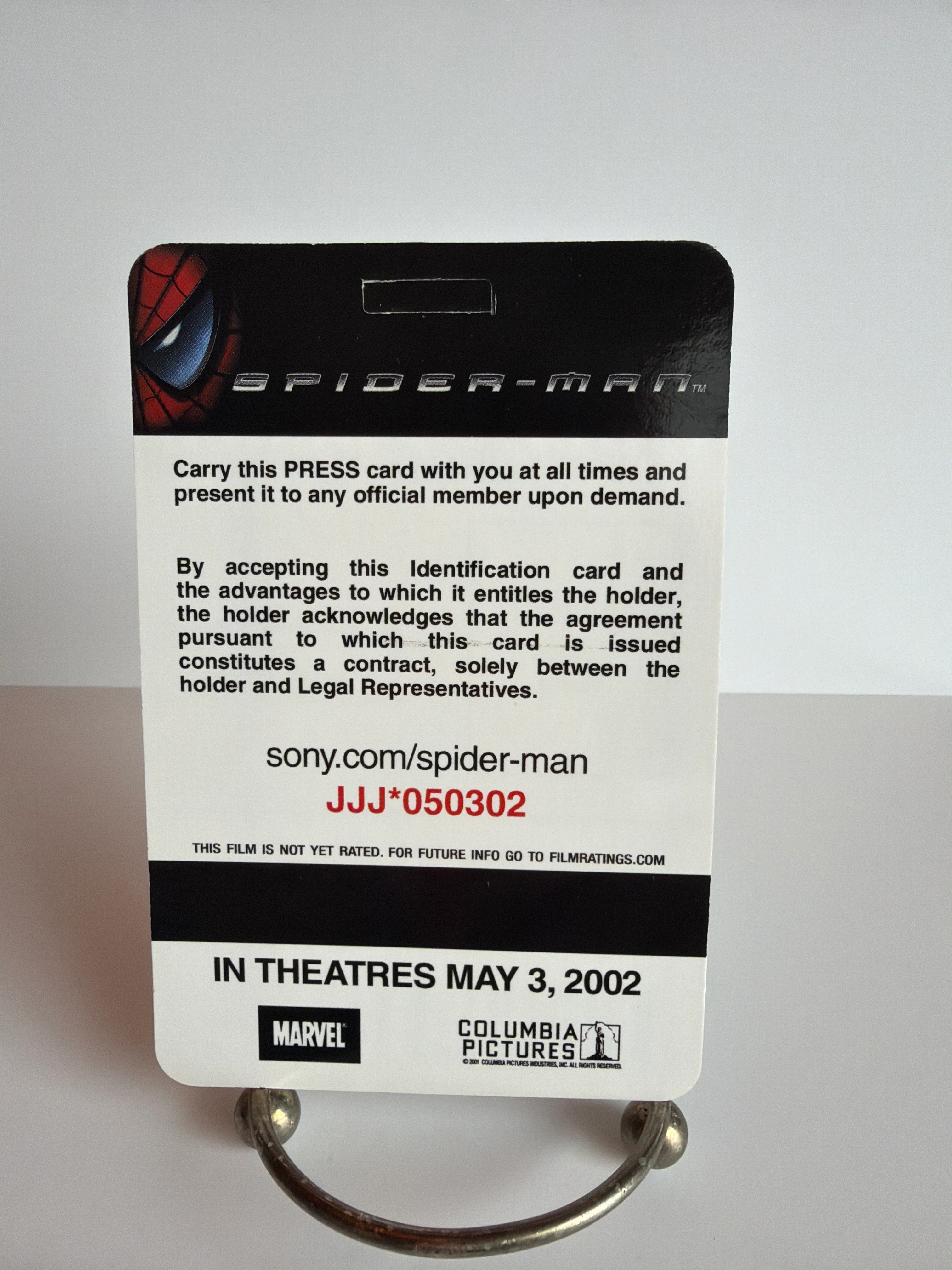 Spider-Man : The Movie (2002) Promo Card / Daily Bugle Press Pass - Image 2