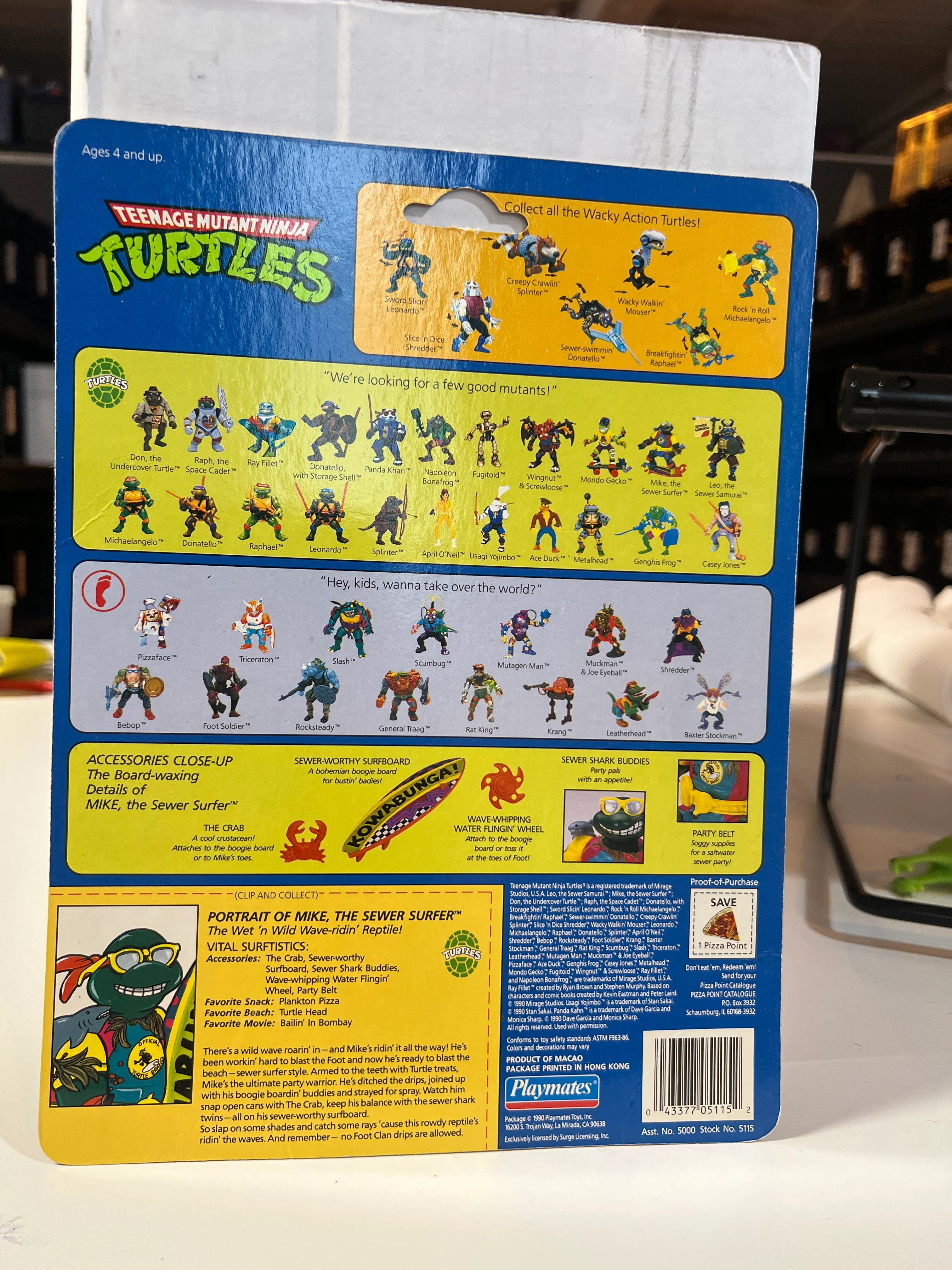 Teenage Mutant Ninja Turtles : Mike the Sewer Surfer File Card / Cardback