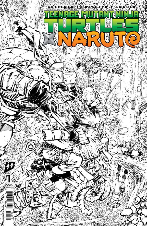 Teenage Mutant Ninja Turtles x Naruto #1 Variant RI (10) (Corona B&W) Second Printing