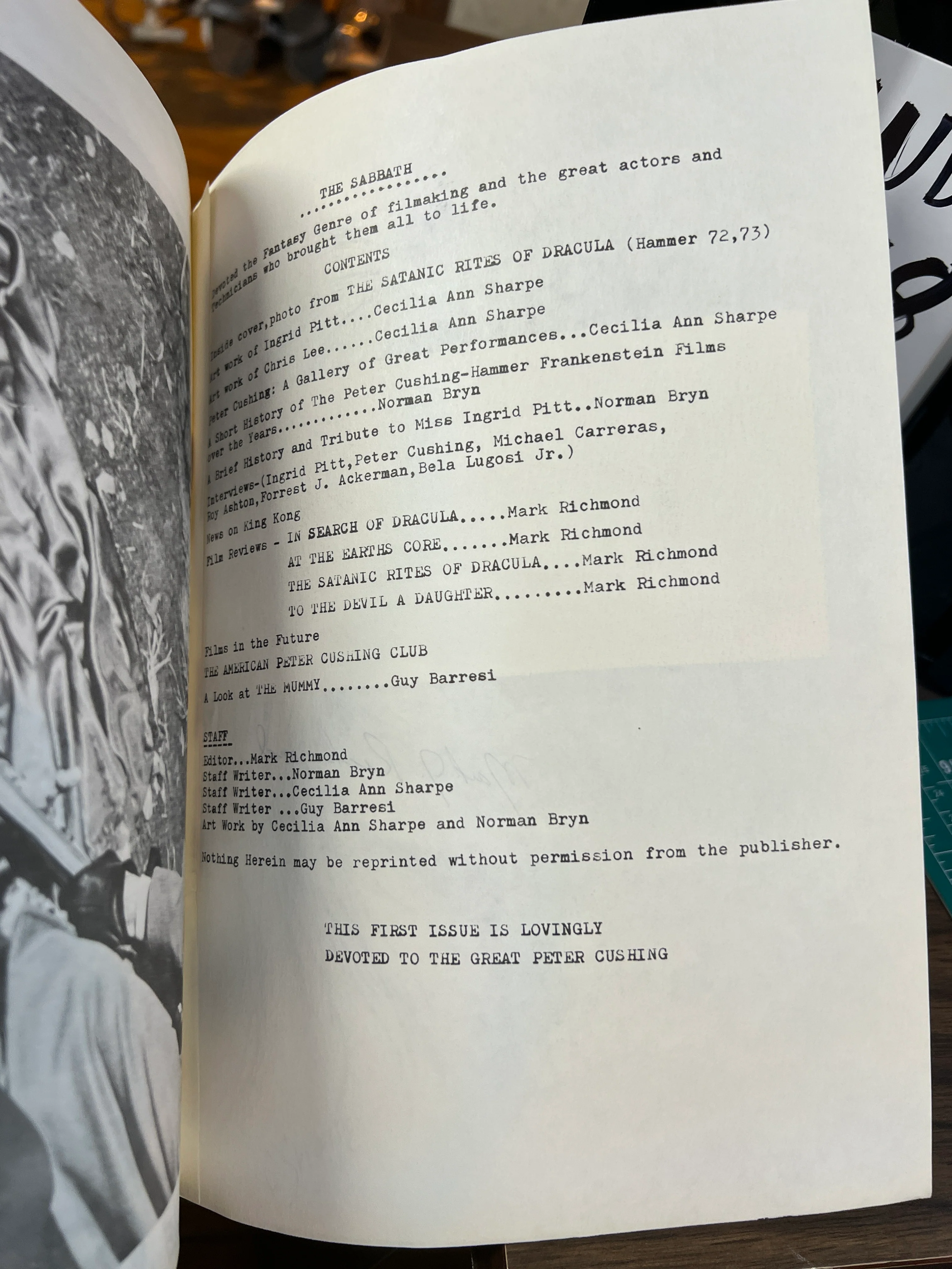 The Sabbath #1 (1976 Hammer Horror Fanzine) - Image 3