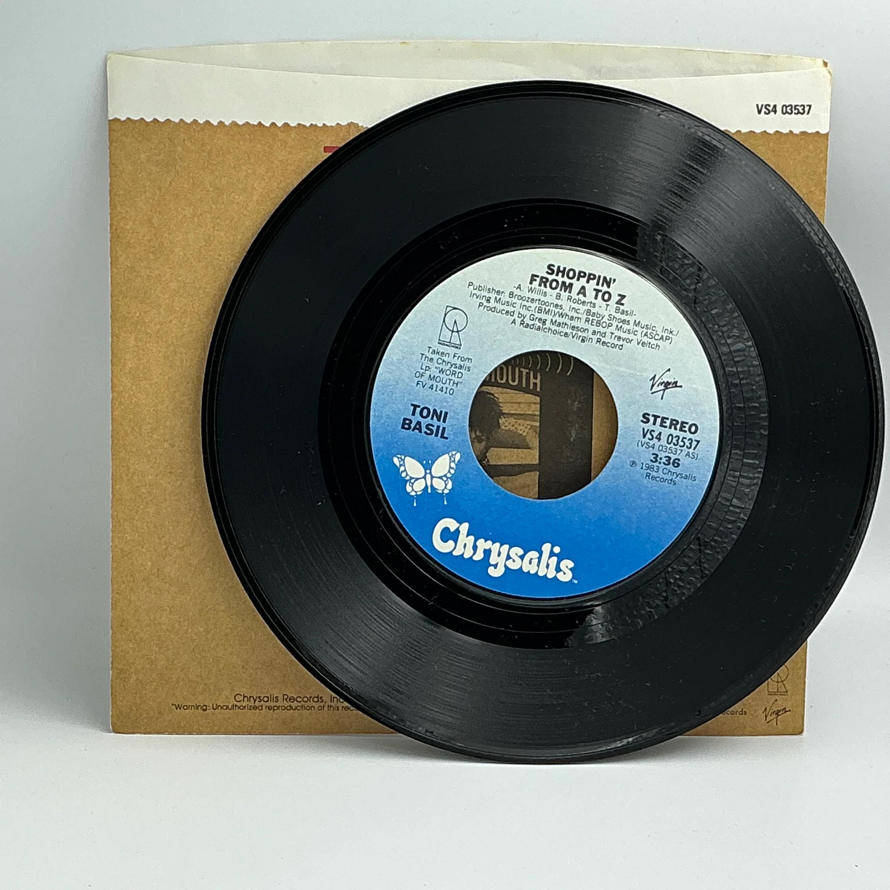 Tony Basil : "Shoppin' From A to Z"  7" Single - Image 4